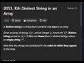 2053. Kth Distinct String in an Array || LEETCODE