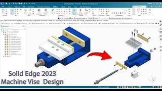Solid Edge 2023 Tutorial - Machine Vise Design