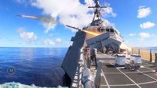 USS Gabrielle Giffords (LCS 10) launches Naval Strike Missile