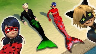 THE SIMS 4 Miraculous Ladybug and Cat Noir are MERMAIDS