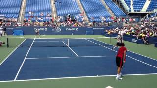 Vyom watching Roger Federer at 2012 US Open