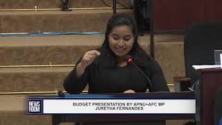 BUDGET PRESENTATION BY APNU+AFC MP JURETHA FERNANDES