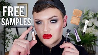 FULL FACE USING ONLY FREE SAMPLES! | makeupbyjaack