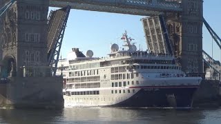 TOWER BRIDGE opening for cruise ship HANSEATIC SPIRIT in LONDON