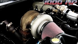 1000HP Chevy Truck battles Twin Turbo Coyote Mustang - street racing