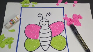 Paper Tearing And Pasting Activity/Butterfly/ butterflycollage/collageactivityforkids/schoolproject