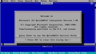 Microsoft QuickBASIC Interpreter v1.00
