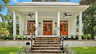 Beautiful White Cottage with Front Porch| Southern Living House Plans