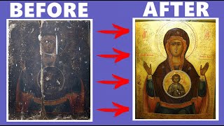 RESTORATION OF ANCIENT Rus' ICON in 4 minutes / Ilia Timkin