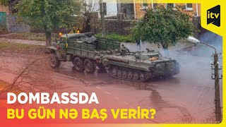 Rusiya Silahlı Qüvvələrinin BMP-3-ləri Donbass küçələrində hərəkətdədir