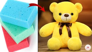 How to make Sponge Teddy Bear|DIY|Sponge Doll|Best out of waste|Teddy bear craft|Soft Toy Teddy Bear