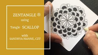 Lets create Zentangle with Tangle SCALLOP, Art Therapy