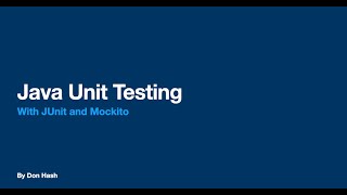 Introduction to Java Unit Testing - JUnit + Mockito