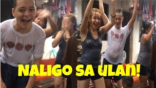 ANG SAYA! NALIGO SA ULAN.🕺🏻😂😍