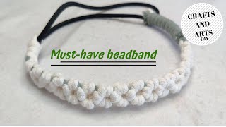 Macrame headband tutorial | Macrame ideas | Μακραμέ κορδέλα για τα μαλλιά