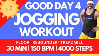 30-Min Jogging Power Walk Workout: Fast Paced 150 BPM | Do it on the Floor, Rebounder or Treadmill.