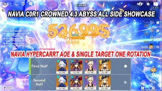 Navia HyperCarry C0R1 Crowned 4.3 Abyss All Side One Rotation Showcase - AOE \u0026 Single Target