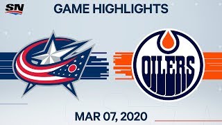 NHL Highlights | Blue Jackets vs Oilers – Mar. 7, 2020