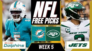 DOLPHINS vs JETS NFL Picks and Predictions (Week 5) | NFL Free Picks Today