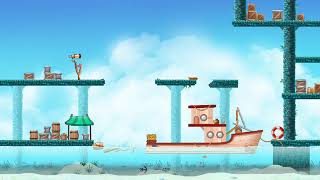 Angry Birds Rio Hidden Harbor (Mighty Eagle 100% Feather) All levels