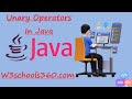 Unary Operators in Java | Hindi | W3schools