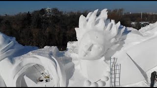 太陽島雪像博のメイン雪像、完成間近　黒竜江省ハルビン市