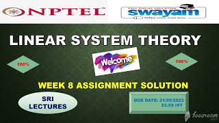 💥WEEK 8💥 🔥100%🔥💥LINEAR SYSTEM THEORY ASSIGNMENT SOLUTION💥