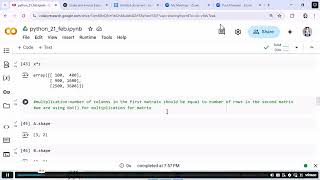 PYTHON 24 FEB 2025 Matrix Operations Using Numpy Statistical Functions