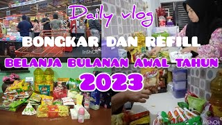 #dailyvlog BONGKAR DAN REFILL BELANJA BULANAN AWAL TAHUN 2023 @sulikaheka