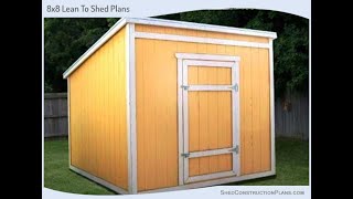 8x8 Slant Roof Shed Plans - Blueprints For A Lovely Lean To Garden Shed