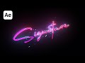 Cool Signature Text & Logo Animation in After Effects - After Effects Tutorial  | No plugin