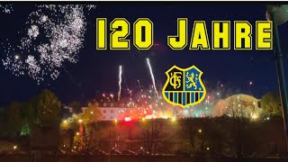 Fans feiern „120 Jahre 1.FC Saarbrücken“  mit großem Feuerwerk am Schloss