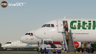 Prepar3D v5 | Flying from Jakarta to Juanda (WIII-WARR) | FSLabs A320 | trueSKY