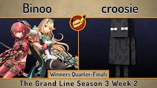 GL S3W2 | Binoo (Pyra Mythra) vs croosie (Steve) | Winners Quarters | SSBU Ultimate Tournament