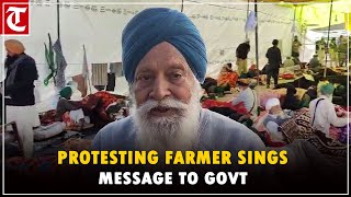 One of 111 farmers on hunger strike at Khanauri sends a message to govt through a song