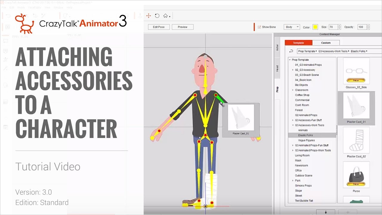 Cartoon Animator 4 Tutorial Attaching Accessories To A Character