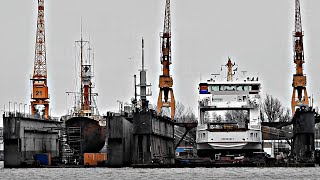 Emder Schwimmdocks Feuerschiff AMRUMBANK \u0026 Inselfähre FRISIA IV