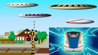 新幹線に変身するUFO | 踏切こどもアニメ