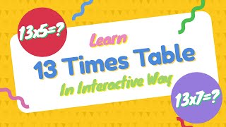 13 Times Table Quiz | Learn 13 Multiplication Table