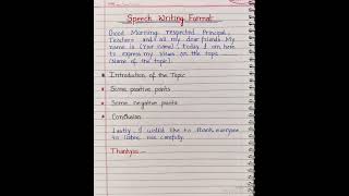 Speech writing format l Speech writing in english l speech writing l speech writing class 9/10/11/12