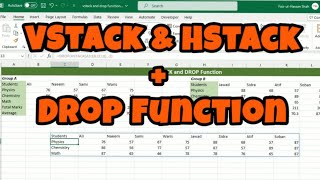 Mastering Excel Formulas: VStack HStack, and DROP Functions for Data Manipulation