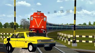 TRAIN CROSSING ON CRAZY TAXI ON RAILWAY TRACK | TRAIN VS CRAZY TAXI ON RAILROAD | TRAIN SIMULATOR