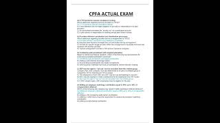 CPFA ACTUAL EXAM QUESTIONS WITH CORRECT ANSWERS COMPLETE GUIDE RATED AND GRADED A pdf