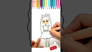 Drawing of unicorn girl 🦄 #cutegirl #howtodraw #shorts