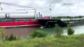 Video shows two ships colliding on Welland Canal