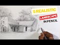 Journey into Realistic Pencil Landscapes: 5 Breathtaking Timelapse Creations by Paint Academy