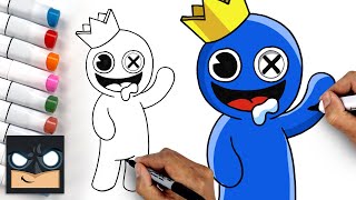 Rainbow Friends 🌈 How To Draw Blue | Draw & Color Art Tutorial