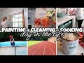 PAINTING WINDOW TRIM + CLEANING + COOKING | A STORMY SUMMER DAY IN THE LIFE | SUMMER 2022