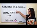 Porcentagem | 100% 50% 25% fácil de calcular | Matemática em 1 minuto