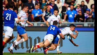 Penaud makes game saving tackle with incredible slap of the ball! | Guinness Six Nations